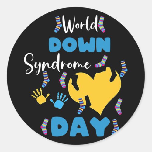 World Down Syndrome Day Awareness Socks Down Right Classic Round Sticker