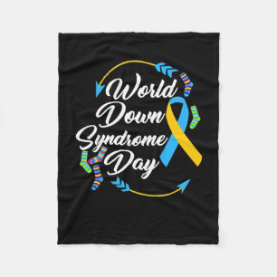 World Down Syndrome Day Awareness Socks Down Right Fleece Blanket