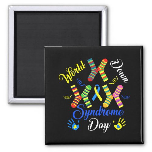 World Down Syndrome Day Awareness Socks Down Right Magnet