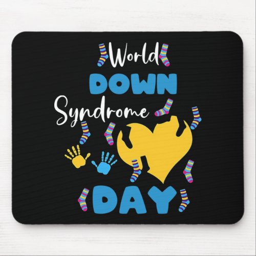 World Down Syndrome Day Awareness Socks Down Right Mouse Pad