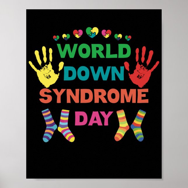 World Down Syndrome Day Awareness Socks Down Right Poster (Front)