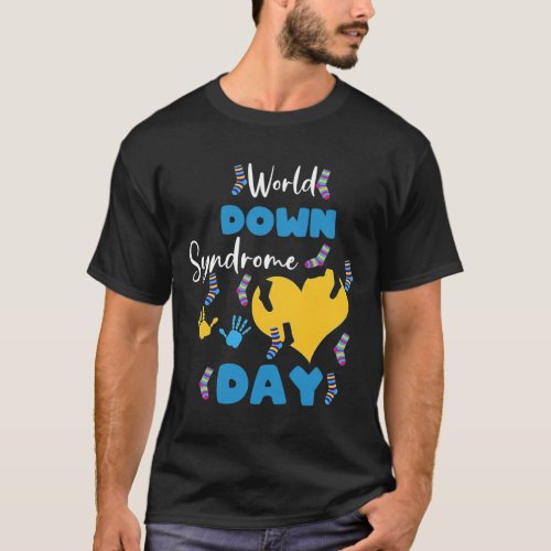 World Down Syndrome Day Awareness Socks Down Right T_Shirt