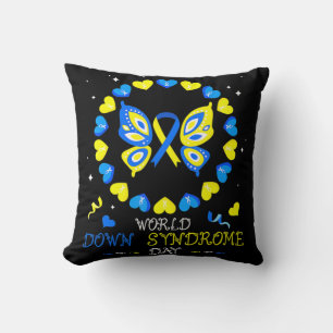 World Down Syndrome Day Awareness Socks Down Right Throw Pillow