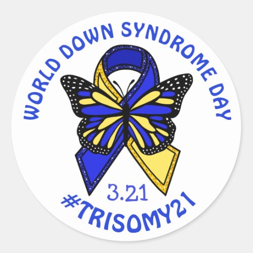 World Down Syndrome Day is March 21st   Classic Round Sticker