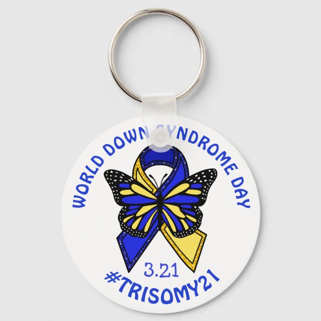 World Down Syndrome Day is March 21st  Keychain (Front)