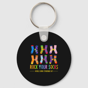World down syndrome day rock socks awareness keychain