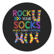 World Down Syndrome Day  Rock Your Socks Awareness Classic Round Sticker