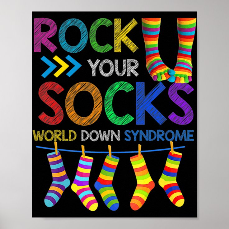 World Down Syndrome Day Rock Your Socks Awareness Poster Zazzle 
