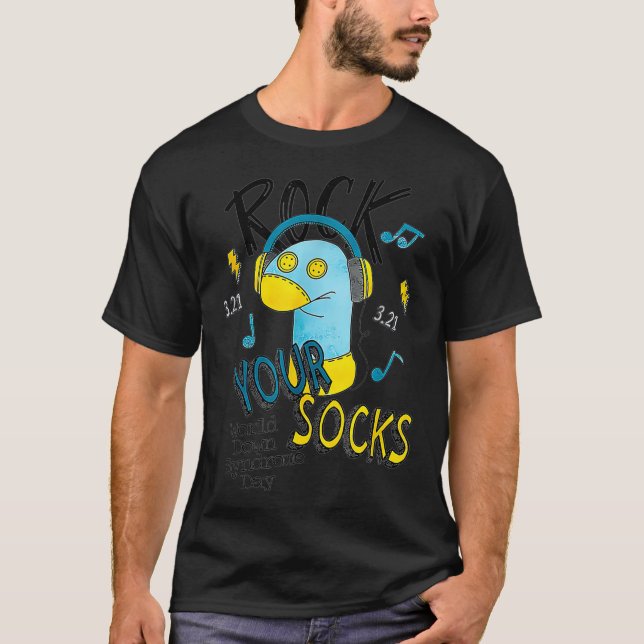 World Down Syndrome Day Rock Your Socks Kid Awaren T-Shirt (Front)