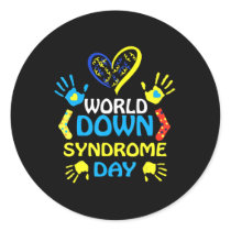World Down Syndrome Day  Support and Awareness 3.2 Classic Round Sticker