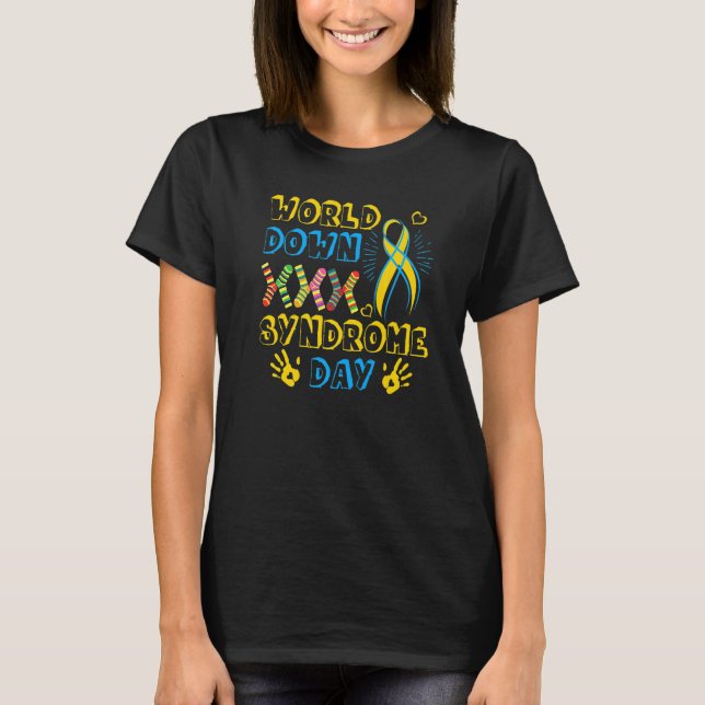 World Down Syndrome Day  Support And Awareness 3 2 T-Shirt (Front)