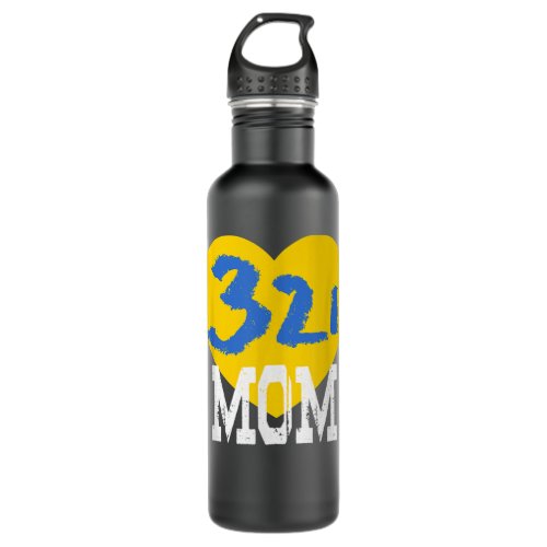 World Down Syndrome Day Trisomy 21 MOM Support Gif Stainless Steel Water Bottle