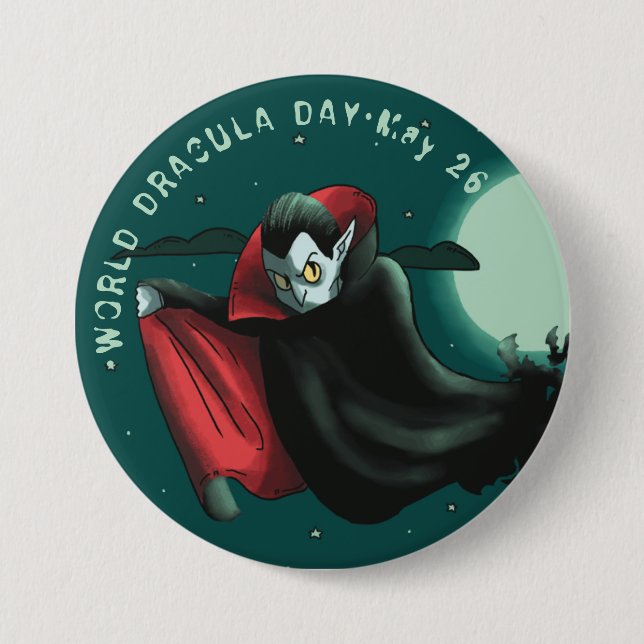World Dracula Day, vampire Button (Front)