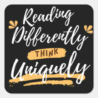 world dyslexia awareness square sticker