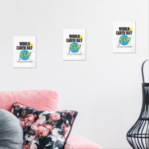 World Earth Day - April 22 Protect Our Planet Wall Art Sets