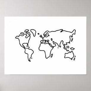 Cartoon World Map Art & Wall Décor | Zazzle