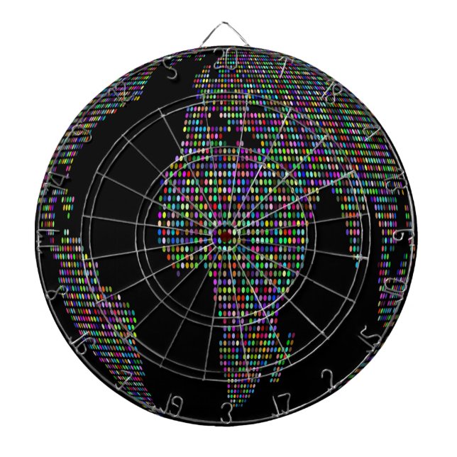 world earth planet globe map dart board (Front)