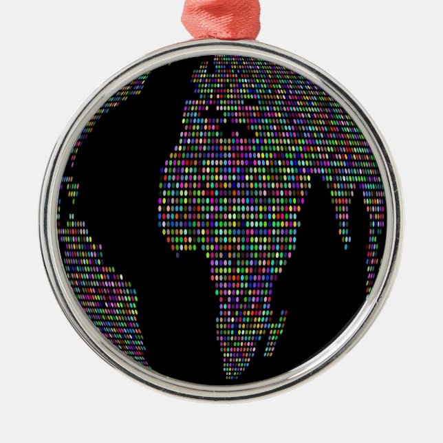 world earth planet globe map metal ornament (Front)