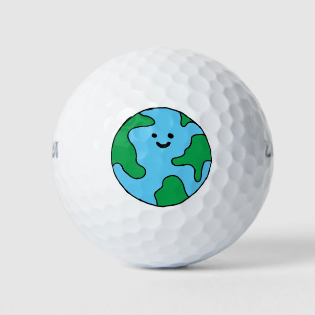 World Ecofriendly Icon Happy Earth Clipart Ecofrie Golf Balls (Front)