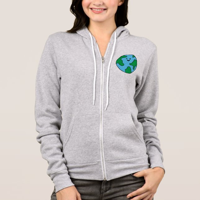 World Ecofriendly Icon Happy Earth Clipart Ecofrie Hoodie (Front)