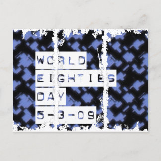 world eighties day postcard