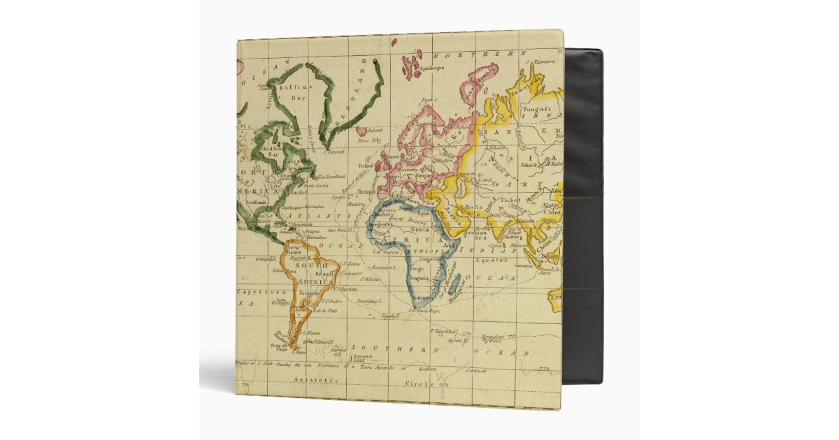 World engraved map 3 ring binder | Zazzle