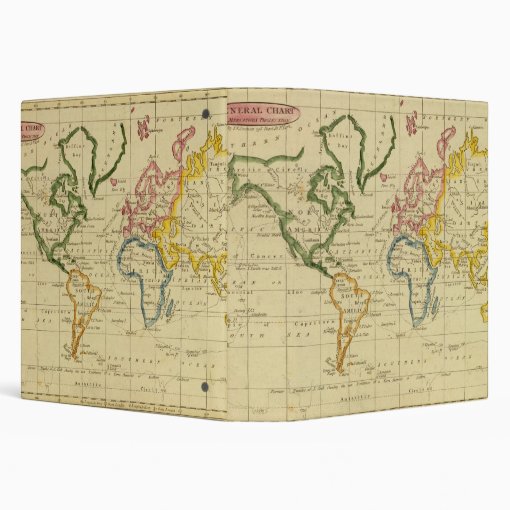 World engraved map 3 ring binder | Zazzle