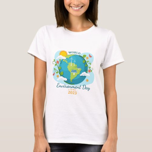 World Environment Day 2023 Custom Text Planet T_Shirt