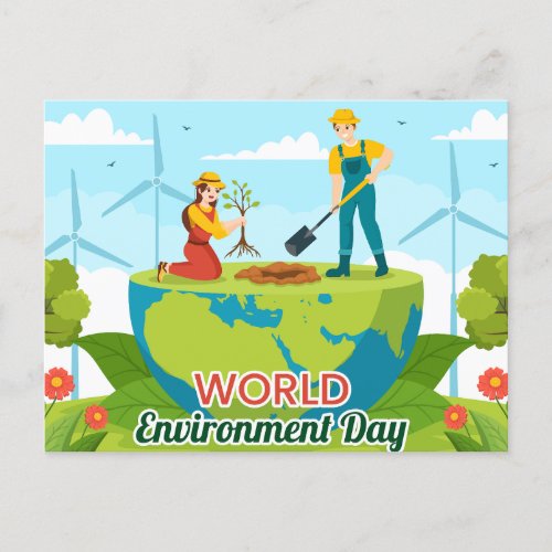  World Environment Day Custom Text Plant Trees Postcard