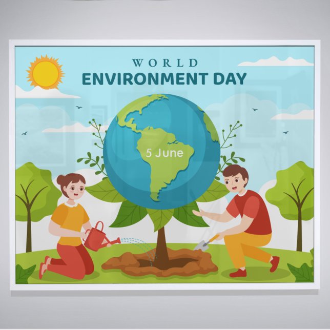  World Environment Day Custom Text Planting Trees Poster (Various sizes of poster available)