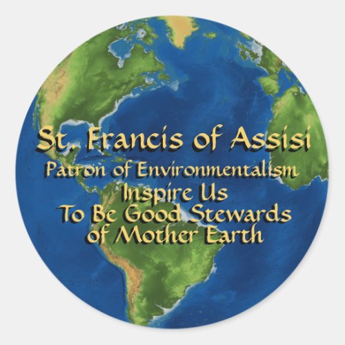 World Environment Day  St Francis of Assisi Classic Round Sticker