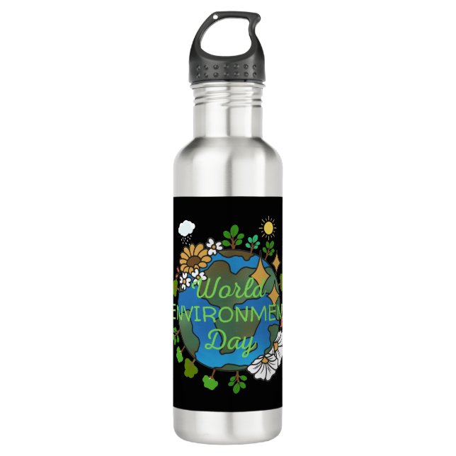 World Environment Day Stainless Steel Water Bottle (Front)