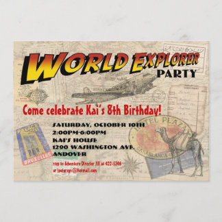 World Explorer Party Invitation