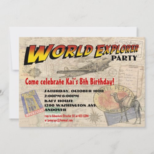 World Explorer Party Invitation