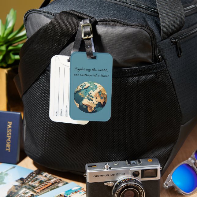 World Explorer's Globe Luggage Tag (Front & Back)