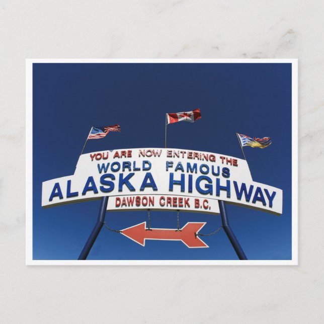 World Famous Alaska Highway Sign Photo Postcard (Front)