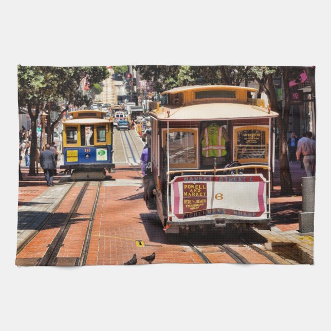 World Famous Cable Cars Kitchen Towel (Horizontal)