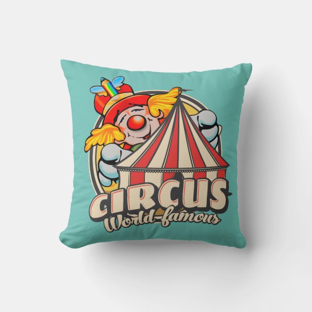 World Famous Circus Throw Pillow (Front)