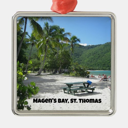 World famous Magens Bay St Thomas Metal Ornament
