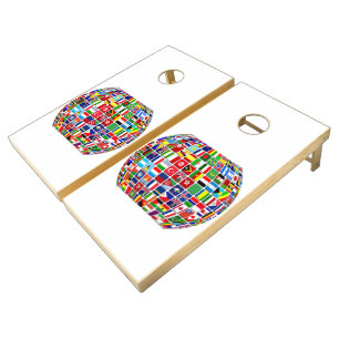 World Flag Zazzle_Growshop. Cornhole Set