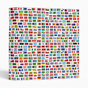 World flags 3 ring binder