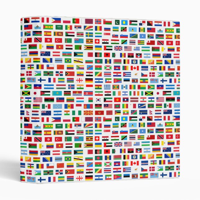 World flags 3 ring binder (Front/Spine)
