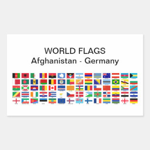 World Flags: Afghanistan - Germany Rectangular Sticker