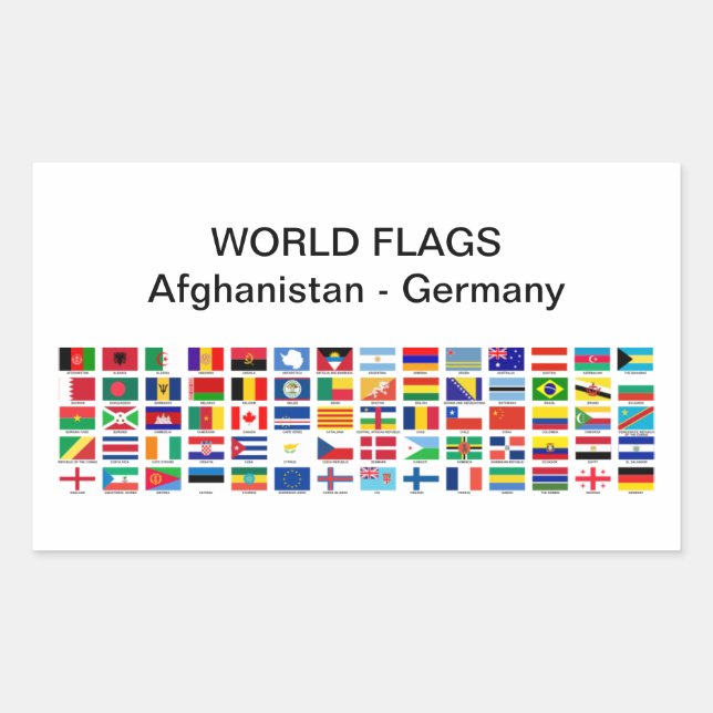 World Flags: Afghanistan - Germany Rectangular Sticker (Front)