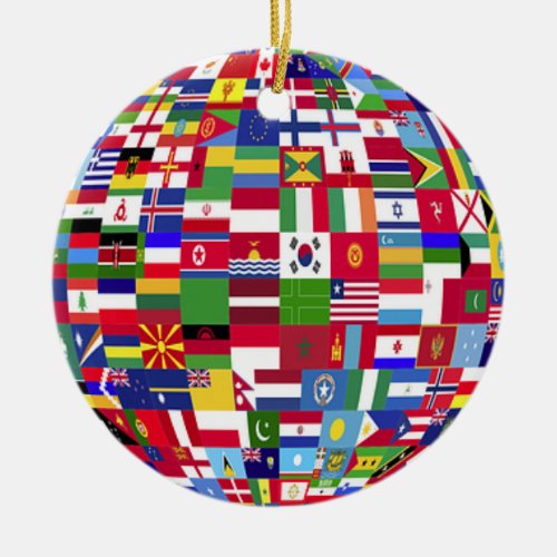 World Flags Christmas Ornament