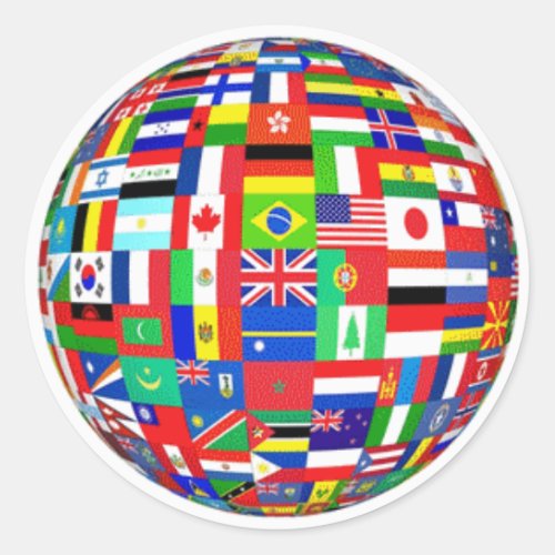 WORLD FLAGS CLASSIC ROUND STICKER