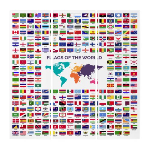 WORLD FLAGS COLLECTION ILLUSTRATION DESIGN TRIPTYCH