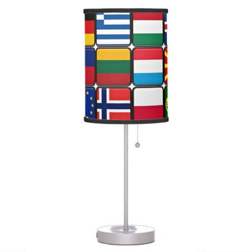 World flags collection table lamp