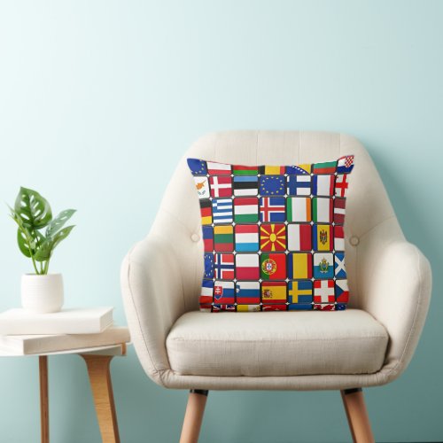 World Flags Collection Throw Pillow