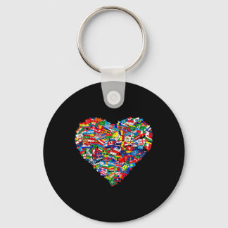 World Flags Earth Day Keychain